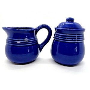 Test‎ Rite International Cobalt Blue Stoneware Sugar & Creamer set
